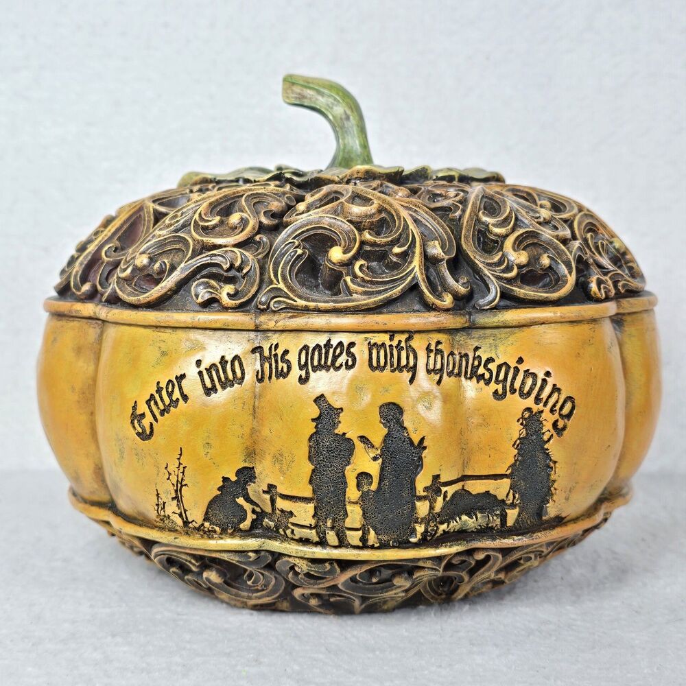 Pumpkin Fall Thanksgiving “Enter Into His Gates With Thanksgiving” Scroll Work